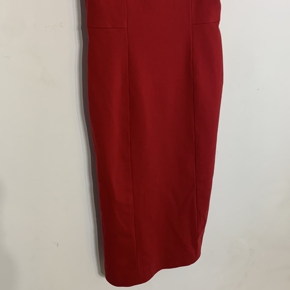 DVF Diane Von Furstenberg fitted Monroe wiggle red pencil dress size 6 red - Picture 3 of 7